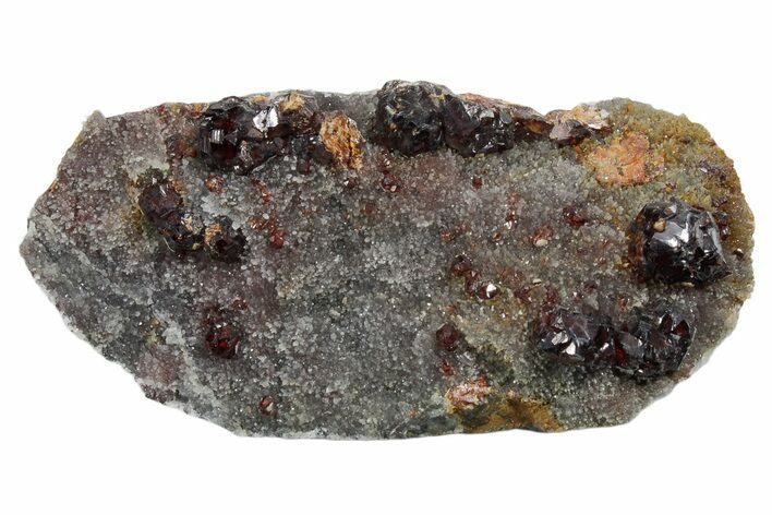 Gemmy Orange Sphalerite Crystals on Quartz - China #353595